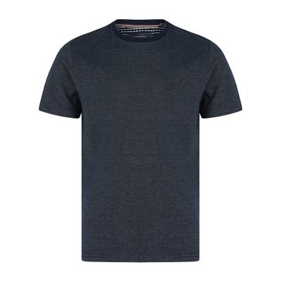 T-Shirts West Stretch Cotton Jacquard Weave Crew Neck T-Shirt in Sky Captain Navy - Kensington Eastside / M - Tokyo Laundry