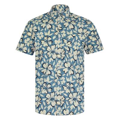 Shirts Abstracto Tropical Floral Print Short Sleeve Cotton Hawaiian Shirt in Mountain Spring / M - Tokyo Laundry