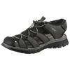 Sandale RIEKER, Herren, Gr. 46, schwarz, Textil, Nubuklederimitat, sportlich, Schuhe Outdoorsandale, Sommerschuh, Klettschuh, Freizeitsandale, Gummizug, Schellverschluss