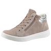 Sneakerboots ARA "ROM", Damen, Gr. 6,5, beige (beige, silberfarben), Veloursleder, Glattleder, sportlich, Schuhe, High Top Sneaker, Schnürboots in Weite G (= weit)