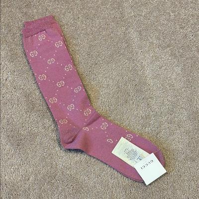 Gucci Accessories | Gucci Pink Patterned Sock Unisex Fit Women’s 8- 9 1/2 | Color: Pink | Size: Os