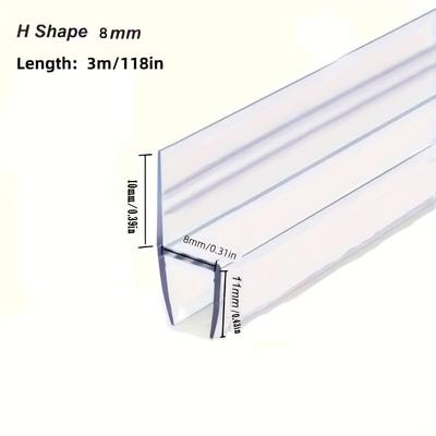 TEMU 3 Meters -shaped Sealing Strip, Bathroom Shower Room Waterproof Sealing Strip, Office Building Sliding Door Seamless Balcony Windproof And Anti-collision Strip Image