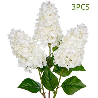TEMU 3pcs Fake Flowers Hydrangea Artificial Flowers 34.6 Inch/88cm Long Stem Simulation Flowers Fake Flowers Decoration For Vase Used For Flower Arrangement Office Hotel Decoration Image