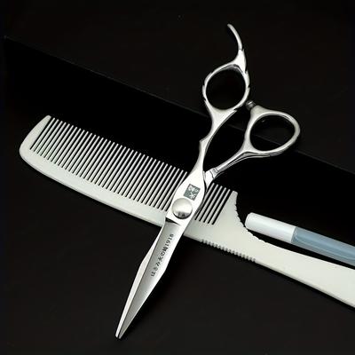 TEMU The Hosaki 6-inch Genuine Scissors, Made From Hitachi 440c Steel, Are Handcrafted And Designed Specifically For Hairstylists, Offering Sharpness. Image