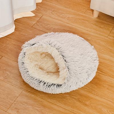 TEMU Cozy Shell-shaped Pet Bed For - Warm, Enclosed Winter Nest With Soft Pp /sponge/oxford Fabric Image