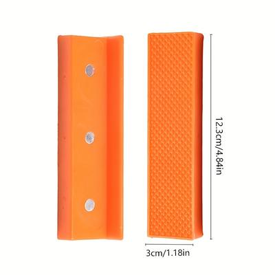 TEMU Orange Magnetic Clamp Grips Protector Pads - Anti-slip Clamp Protector For Vise, Metalworking, Woodworking, Jewelry Making, Industrial Hand Tools, Rubber Material Image