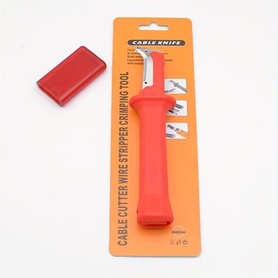 TEMU Professional Electrician's Wire Stripper - Durable Iron, Matte Finish, Anti-wrinkle, No Assembly Required - Red