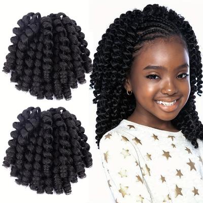 TEMU 3 Packs Wand Spring Twist Braids Hair Pieces Synthetic Crochet Hair Extensions Pre Looped Braiding Hair For Women Halloween Christmas Image