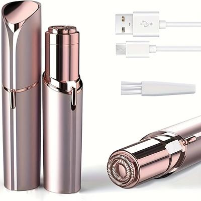 TEMU Facial Hair Remover For Women, Hair Removal Device Portable Womens For Lip, Chin With Usb Rechargeable, Rose Golden &red &white