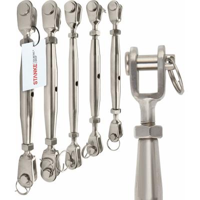 1x M6 Spannschloss Gabel-Gabel aus Edelstahl inox Seilspanner Spanner für Drahtseil Spannschraube Image