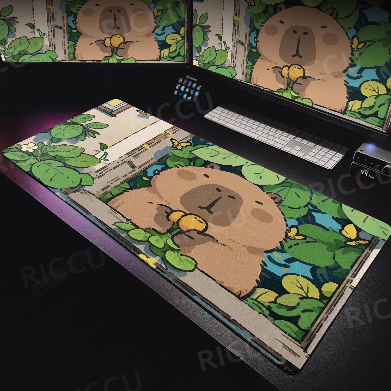 Kapibala Mouse Pad High Quality Non-Slip Xxl Kawaii Office Accessories Capybara Rubber Mats Girl and Boy Keyboard Expansion Pad Image