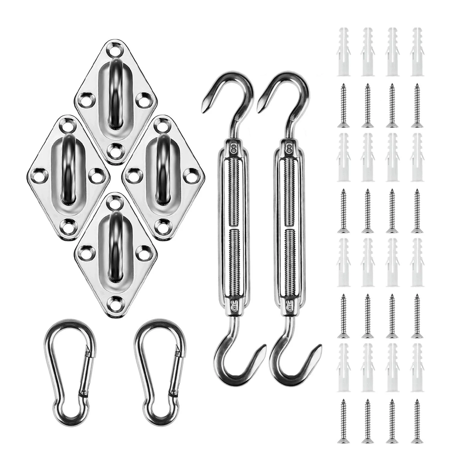 Edelstahl Schatten Segel Hardware Kit M8 für Rechteck & Quadrat Sonnenschutz Segel Installation Hardware für Patio Garten im Freien