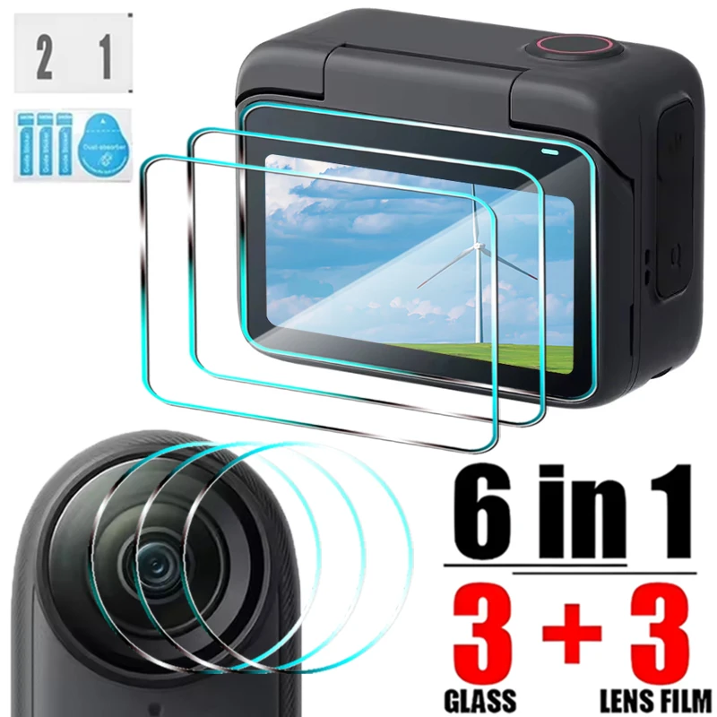 Gehärtetem Glas Film Für Insta360 GEHEN 3S Action Kamera Objektiv Film Abdeckung Für Insta360 GEHEN 3 Screen Protector Film anti-scratch Filme Image