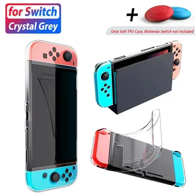 3-in-1 transparente TPU-Schutzhülle, kompatibel mit Nintendo Switch Joypad Cover Shell Frame Image
