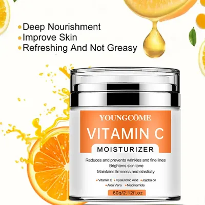 YOUNGCOME VitaminC Face Cream SkinCare Pigment Spots Freckles Remover Whitening Moisturizing Anit-Aging Beauty Health Cosmetics