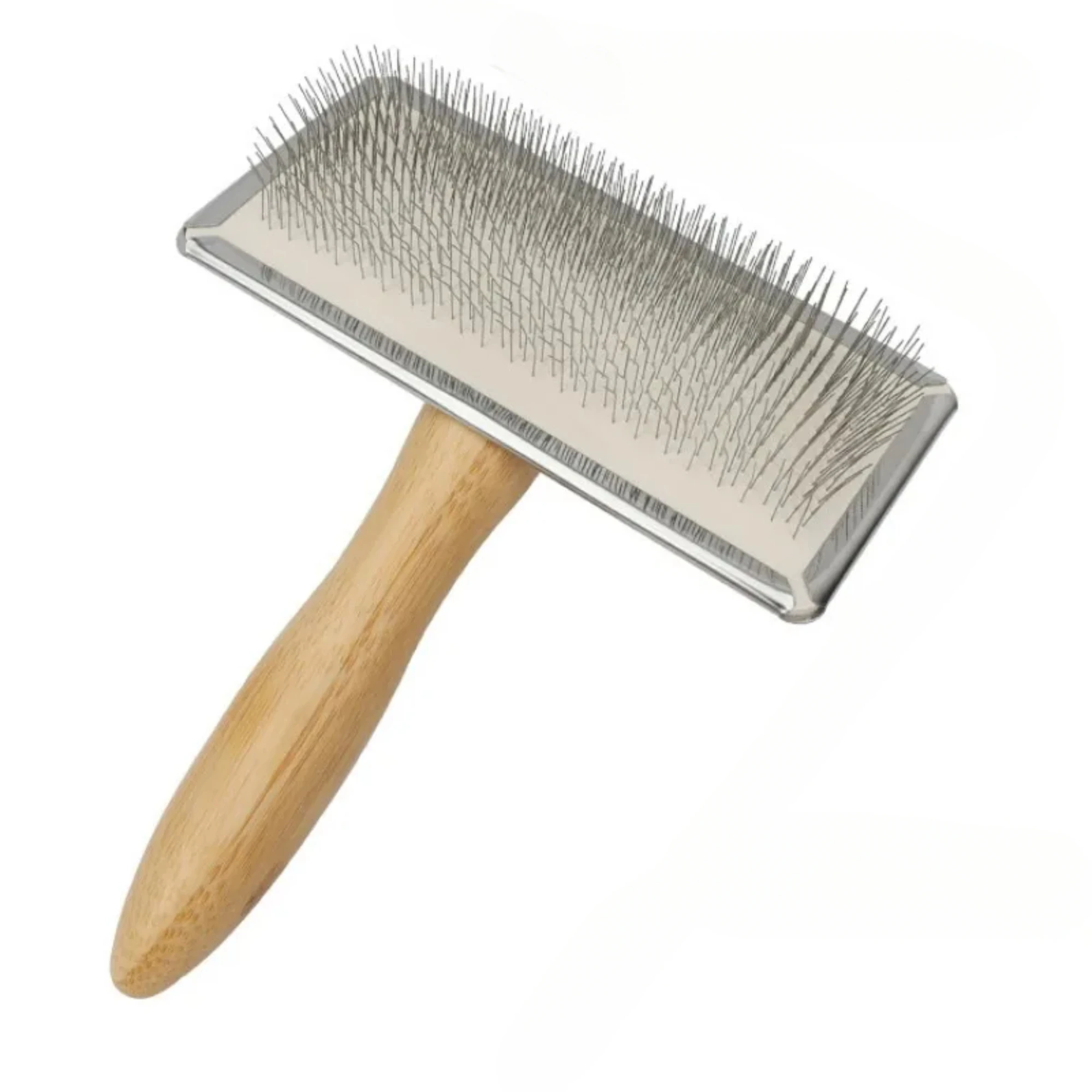 Hundekamm aus massivem Holz, Hundebürste, Tierhaarentferner, Massage, Katzenbürste, Hundesalon, Edelstahlkämme für Katzen, Haarknotenöffnung Image