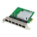 Gigabit Ethernet Network Card LAN Card 6 Port PCIe X1 Network Adapter 1000Mbps High-Speed for Win7/8/10