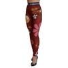 Dolce & Gabbana Damen Rote Blumen Leggings mit Elastischem Bund