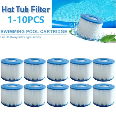 Type VI Hot Tub Filter Soft Rubber Ends Spa Filter Cartridge Reusable Pool Filter Replacement for