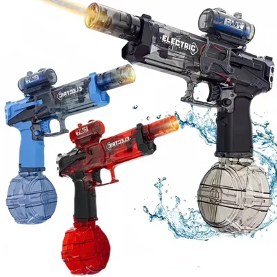 Battle Electric Water Guns，with Gun Muzzle Flame High Capacity Squirt Guns Summer Outdoor Beach Toy