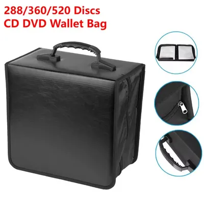 Large Capacity Zipper CD DVD Wallet Holder Bag 520 Discs Album Organizer Media Storage Case Oxford