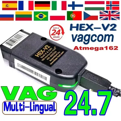 2025 VCDS 24.7 VAG Scanner Tool Cable OBD2 Diagnostic Multi-Language HEX V2 Wesheu VCDS VAG COM For