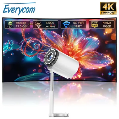 Everycom X9 pro mini Decode 1080P projector supports 4K video WiFi6 smart home theater outdoor