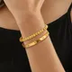 Vnox Set di bracciali da donna da 2-8 mm, semplici braccialetti con perline in acciaio inossidabile placcato oro impilati, braccialetti con polsino regalo Glam Love per lei