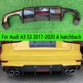 Per Audi A3 S3 2017-2020 A hatchback In Fibra di Carbonio Auto Paraurti Posteriore Diffusore Splitter Posteriori Spoiler labbro posteriore corpo kit Ricambi Auto