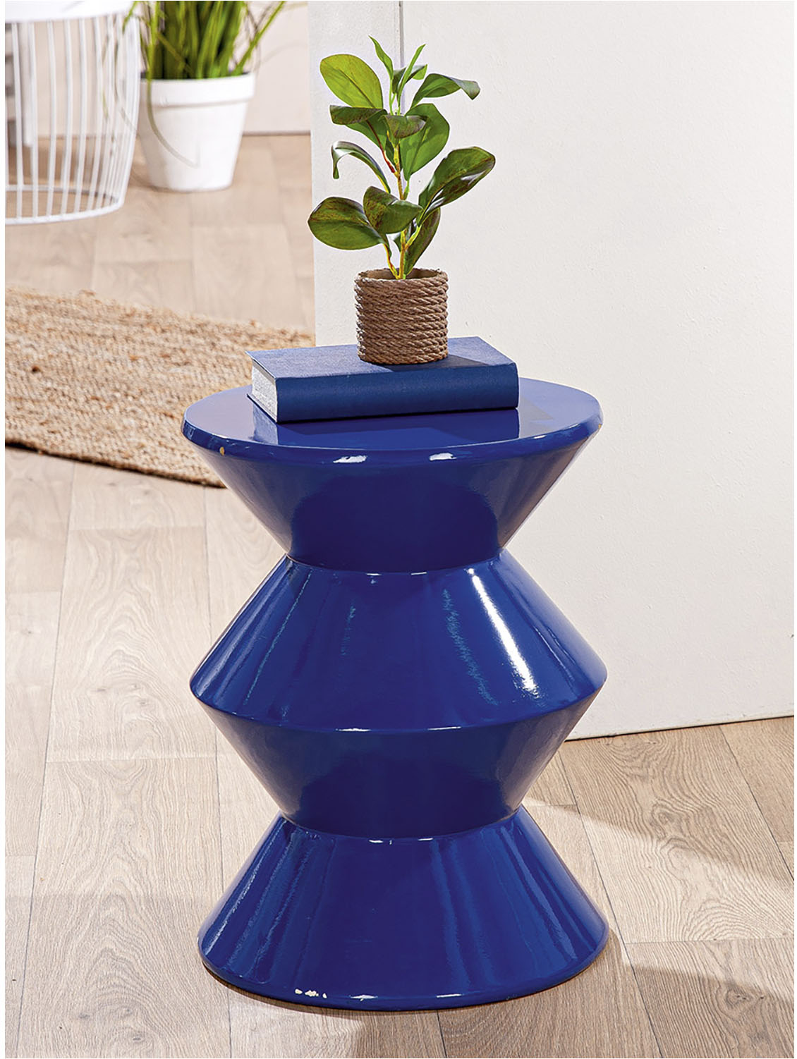 Beistelltisch CASABLANCA BY GILDE "Beistelltisch Formus", blau, B:34cm H:45cm T:34cm, Tische, Beistelltisch