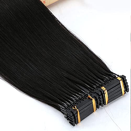 Human Hair,28in/70cm,6D Hair Extensions, No Trace Soft Smooth, 6D Human Hair Extensions Can Perm Dye, Pre Bonded 6D Tip Hair Extensions Real Wigs for 6D Hair Extensions Machine, 50G