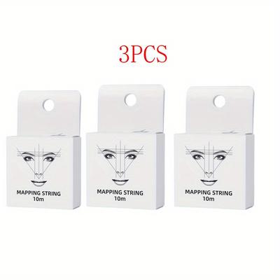 TEMU 3pcs Eyebrow Mapping String Kit With Nonscented Polyester Brushes - Includes 10m String For Accurate Eyebrow And Facial , Eyebrow |facial |nonscented Brushes Image