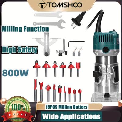 TEMU Electric Woodworking Edge Trimmer And Carver With Hole Opening, Opening, Small Size Chamfering Electric Wood Milling Machine With External Carbon Brush, Height Adjustment Knob, Diameter 6. Image
