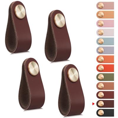 Stück Leder-Möbelgriff, Schranktürknauf, Ledergriff, Schubladenknauf, Vintage-Möbelgriff für