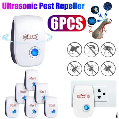 6PCS Ultraschall Schädlingsbekämpfer Long Range Moskito Kakerlake Spinne Repellent Multifunktions Insekten Bug Repeller Insekten Abschreckung