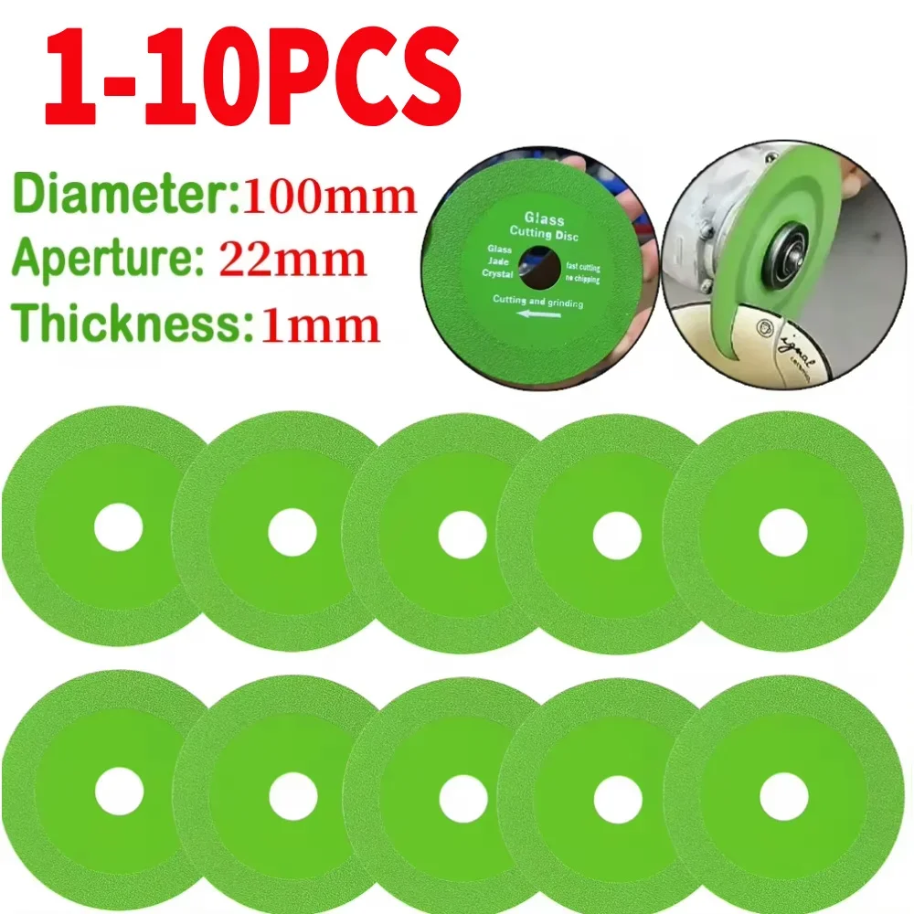 1-10PCS Glas Trennscheibe 100mm 22mm Diamant Marmor Sägeblatt Jade Kristall Wein Flaschen Schleifen schneiden Schleifen Disc Werkzeug Image