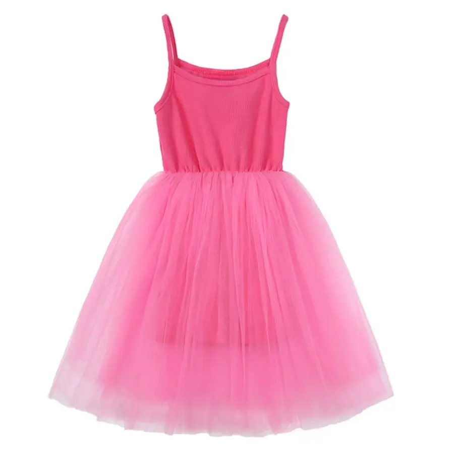 Baby's First Birthday Kleid Mädchen Partygoers Dress Up Neckholder Kleid Sommer Valentinstag Geschenke Kinder Mädchen Rose Mesh Kleider Image