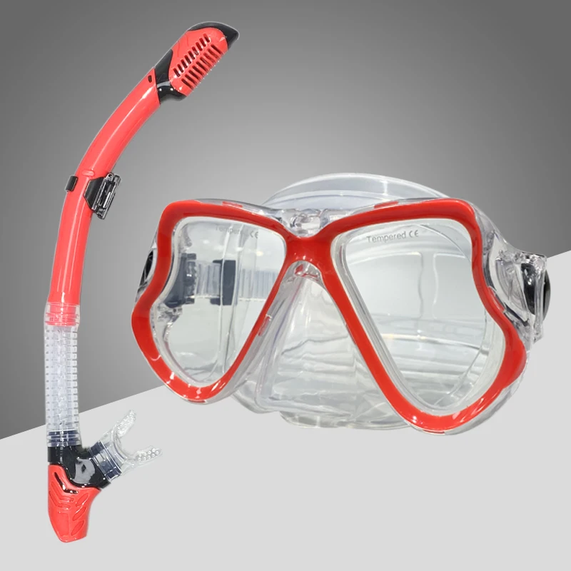 Tauchmasken für Erwachsene, Schnorchel-Atemschlauch-Set, Brille für Damen und Herren, rutschfeste Schnallenmasken Image