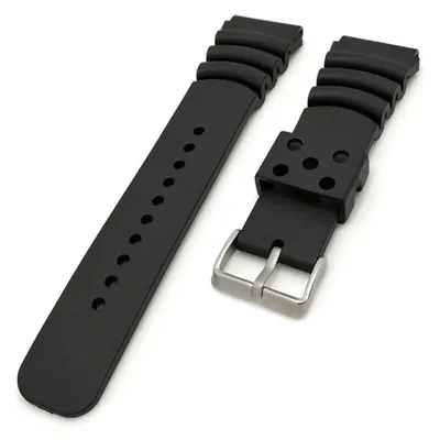 20mm 22mm 24mm schwarz Silikon Uhren armband Männer Sport wasserdicht Tauchen Armband Armband Zubehör für Seiko Taucher Tauchen Image