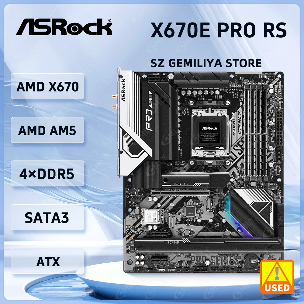  ASRock AMD X670 Motherboard X670E Pro RS Sokcet AM5 DDR5 256 GB unterstützt 7900X 7600 8300GE 9950 8700F 7700 CPU NVMe SSD Image
