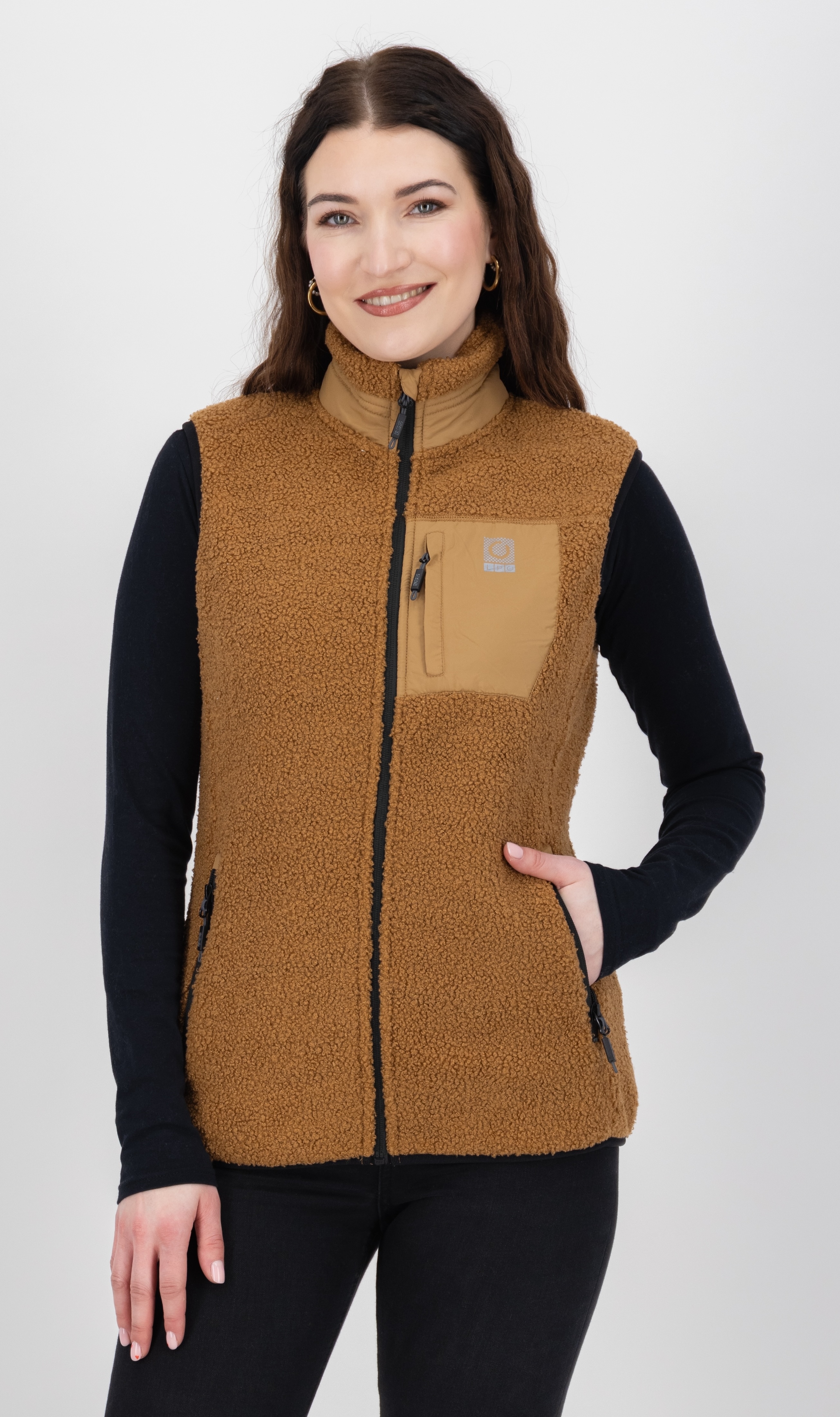 Funktionsweste LPO "CARO WMN", Damen, Gr. 40 (M), braun, 100% Polyester, Westen Funktionsweste, Windleiste Image