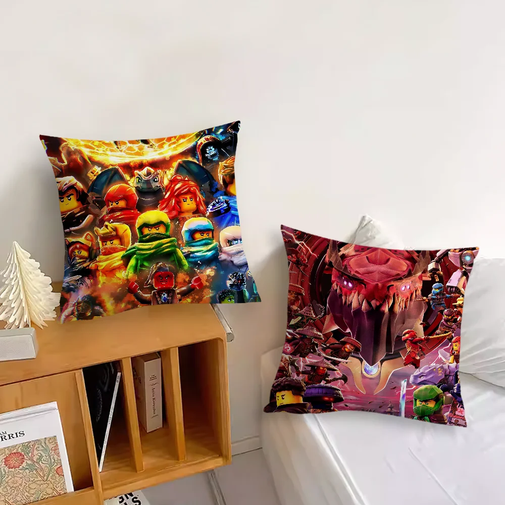Cartoon-Kissenbezug, Sofa, dekorativ, für Zuhause, Kopfteil, Schlafzimmer, N-Ninjago, Rückenlehnenkissen, L-LEGOs, quadratisches Kissen, Nickerchenzeit Image