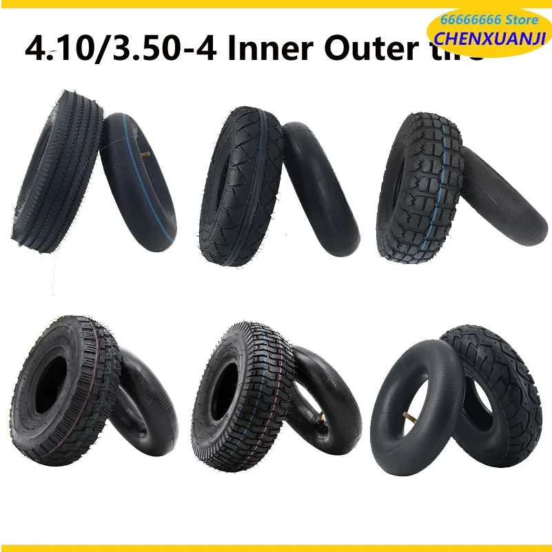 Mehrere Optionen10 Zoll 4,10/3,50-4 Reifen 4,10-4 Reifen Innenrohr für Elektro-Dreirad-Trolley Elektroroller-Lagerwagen Image