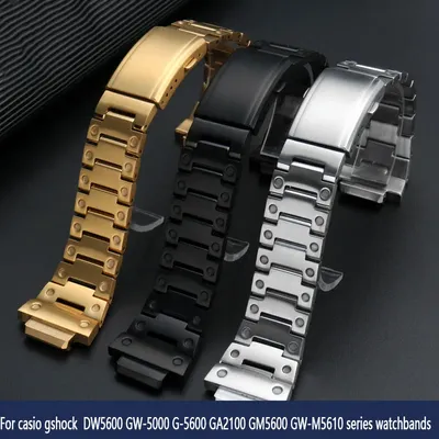 For casio gshock GW-M5610 DW5600 GA2100 GM5600 GM2100 GW-5000 G-5600 watchband solid steel strap Stainless Steel Watchband