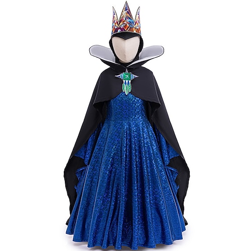 Gift Die böse Königin Kleid Cosplay Kostüm Umhang Karnevalskostüm Verkleiden for Mädchen Kinder Halloween Karneval Party Leistung Image