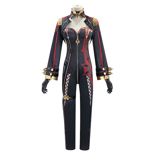 Elementar-Saga Mavuika Anime Cosplay Kostüm Cosplay Perücken Cosplay-Anzüge Cosplay Perücken Halloween Maskerade Leistung Party Mantel Trikot / Einteiler Handschuhe Für Damen Erwachsene Image