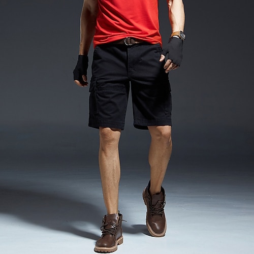 Herren Cargo-Shorts Shorts mit Camouflage-Muster Shorts Sommershorts Mehrere Taschen Klappentasche Tarnung Einfach Komfort tragbar Knielang Outdoor Sport Täglich Mode Lässig Schwarz Gelb Image