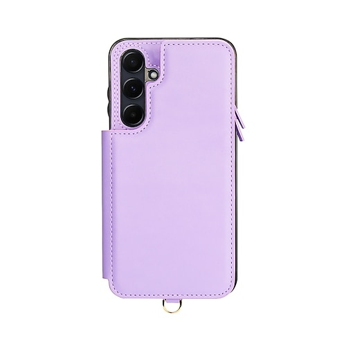 Handy Hülle Handyhüllen Für Samsung Galaxy S25 S24 S24 FE S23 S22 S21 Ultra Plus A16 A55 5G A35 5G A15 Rückseite Mit Ständer Reisverschluss mit Trageriemen Retro TPU PU-Leder Image