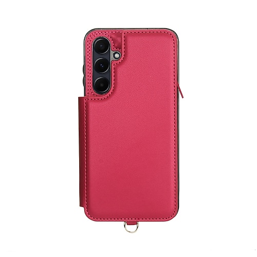 Handy Hülle Handyhüllen Für Samsung Galaxy S25 S24 S24 FE S23 S22 S21 Ultra Plus A16 A55 5G A35 5G A15 Rückseite Mit Ständer Reisverschluss mit Trageriemen Retro TPU PU-Leder Image