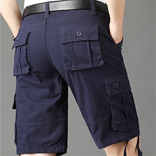 Herren Cargo-Shorts Shorts Sommershorts Mehrere Taschen Klappentasche Einfach Komfort tragbar Knielang Outdoor Sport Täglich Mode Lässig Schwarz Gelb Image